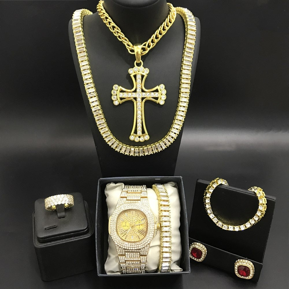 Gift Set Women's Watch - Parure de Bijoux- Necklace-Ring- Earrings :  Amazon.co.uk: Fashion
